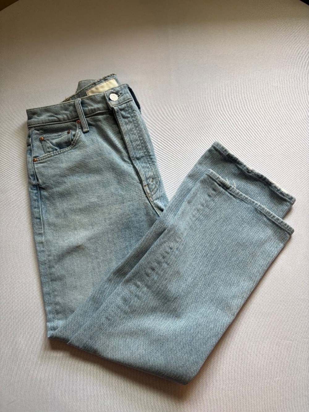 MOTHER The Tripper Jeans Size 27 Light Wash High Rise Button Fly Flare